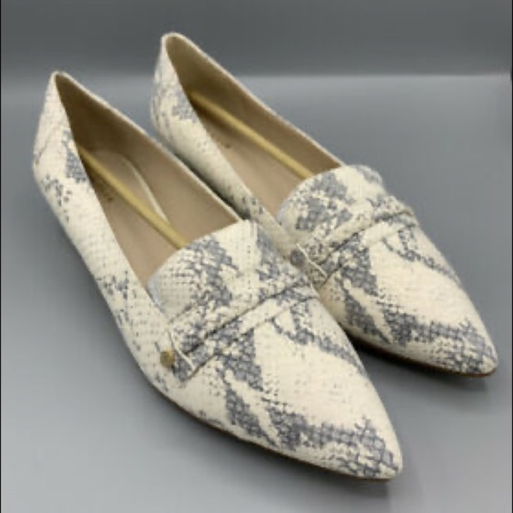 Cole Haan Snake Print Flats - Gray and Cream